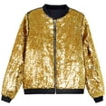 thumbnail image 1 of Heated Jackets For Men Sequin Zip Up Long Sleeves Party Disco Sparkly Mens Workout Jacket,Gold,XL, 1 of 2