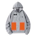 thumbnail image 1 of Heated Jackets for Men Lightweight 5 Heat Zones Usb Electric Heating Long Sleeve Printed Warm Outdoor Sweatshirts No Battery Winter Casual Hoodies for Men Grey XXXL, 1 of 3