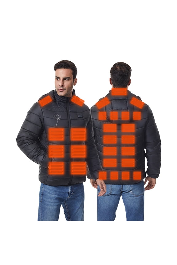 Heated Jackets for Men Winter Waterproof Coats,Men Heated Down Jacket Lightweight Puffer Heating Coat Unisex Multi Heating Zones Rechargeable Lightweight Heated Jacket