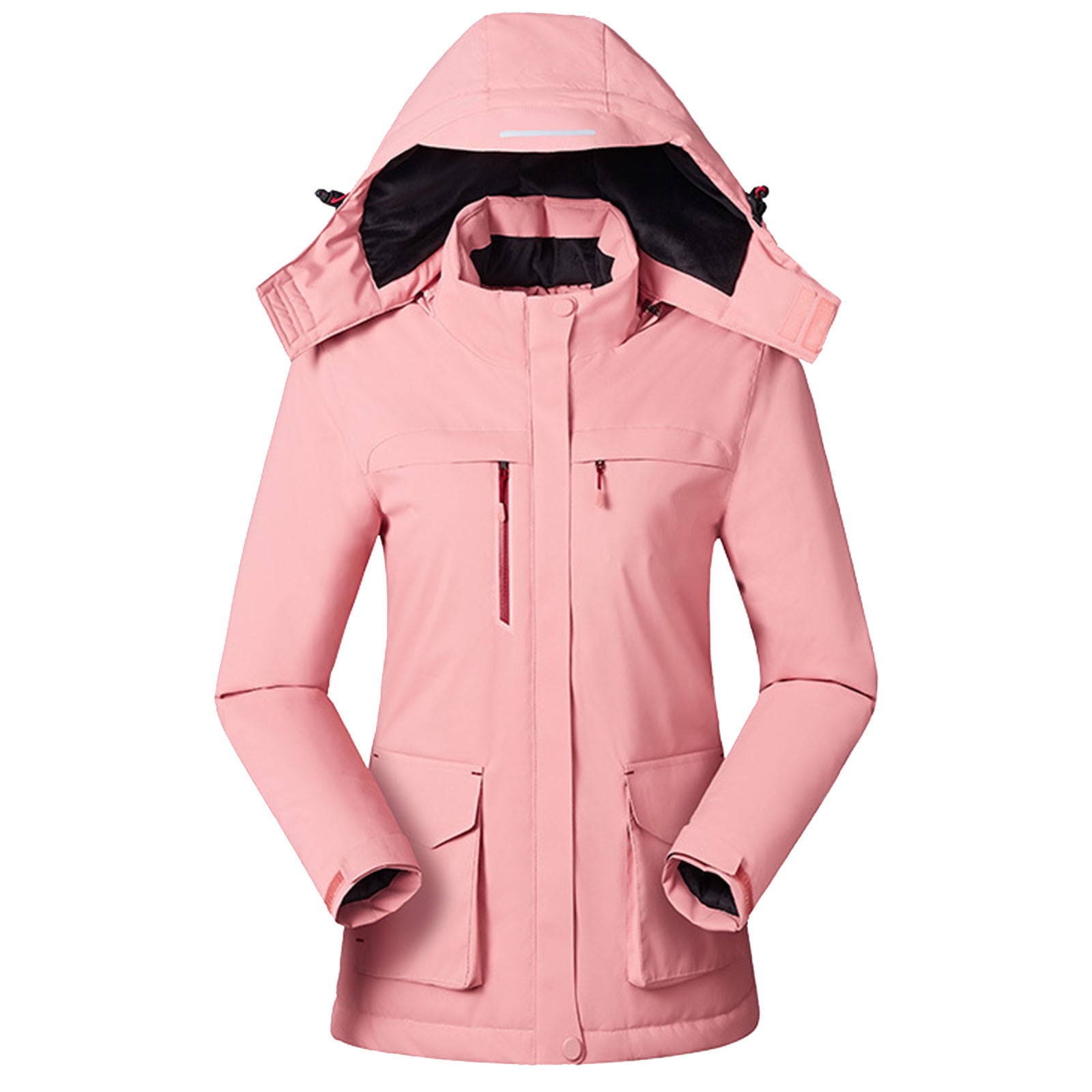 Heated Jackets for Men Women Outdoor Heated Coat Long Sleeve Warm Puffer Jacket with Detachable