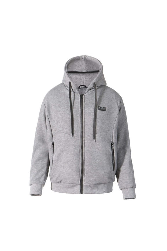 Heated Jackets Unisex 32 Heating Zone Thermal Winter Outwear Plus Size Hooded Drawstring Front Zip Coat With Pockets (L, Gray)