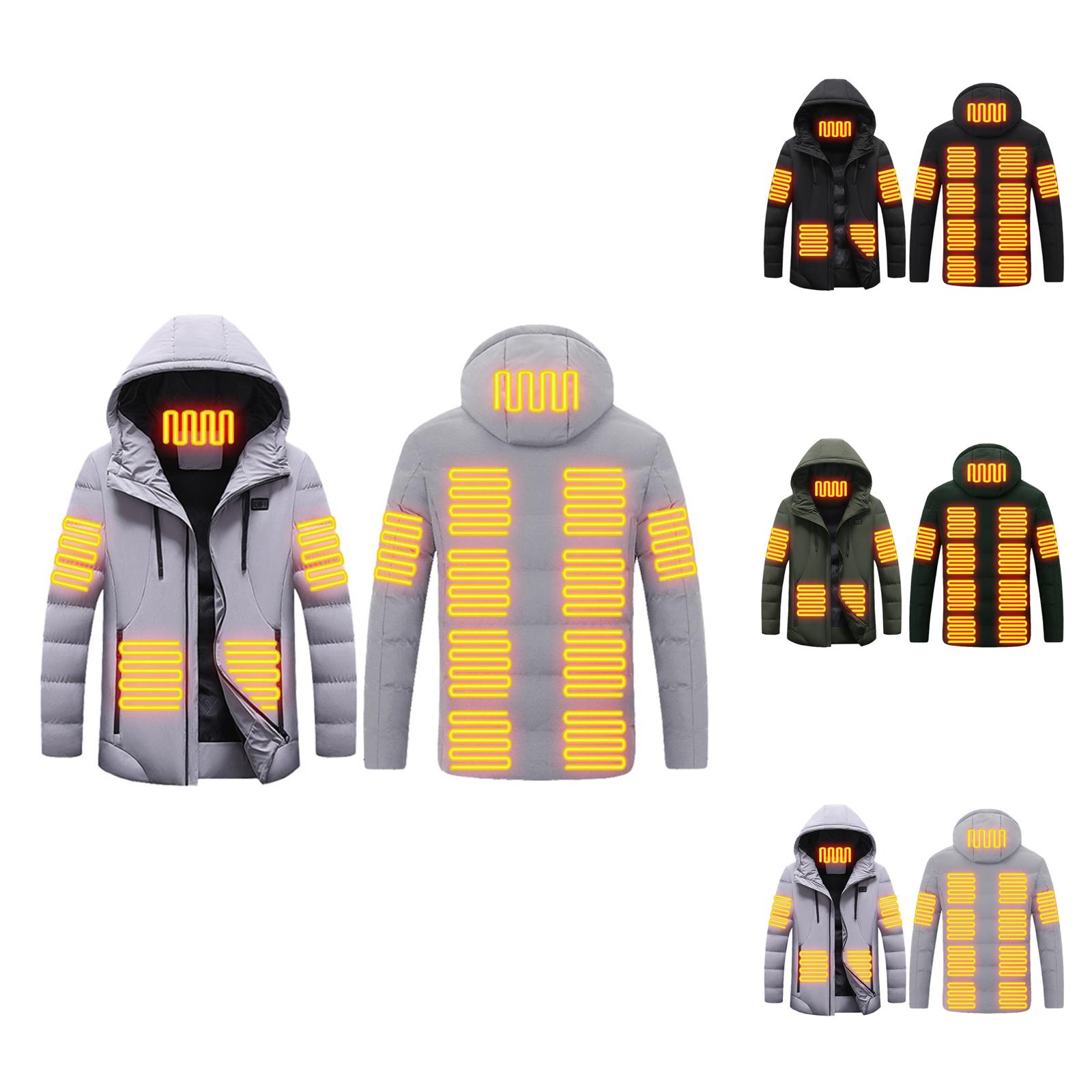 Heated Jackets for Men 15 Heating Zones Zip Up Heated Hoodie with ...