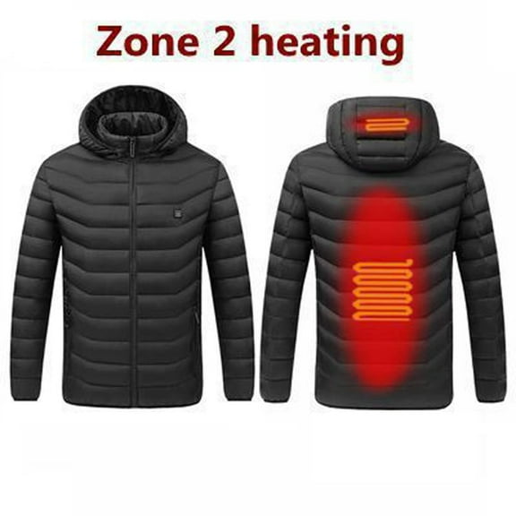 Heated Jackets for Men Women, Soft Shell Heated Outerwear Electric Heating Coat Heated Body Warmer 2 Heat Zones Black XL