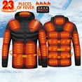 thumbnail image 1 of Heated Jackets for Men Women Winter 23 Heating Zones Heated Jacket (Black XL), 1 of 8
