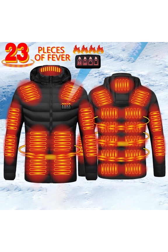 Heated Jackets for Men Women Winter 23 Heating Zones Heated Jacket (Black XL)