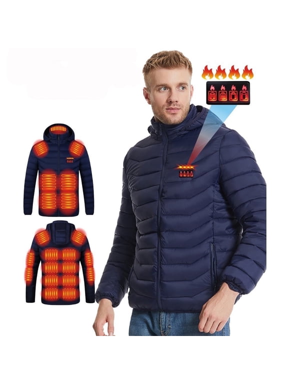 Heated Jackets for Women Men Outdoor Heating Puffer Coat Lightweight Pockets Heated Coat Winter Outfits