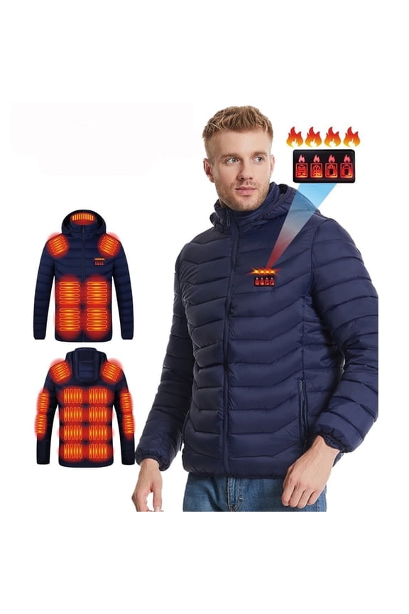 Heated Jackets for Women Men Outdoor Heating Puffer Coat Lightweight Pockets Heated Coat Winter Outfits
