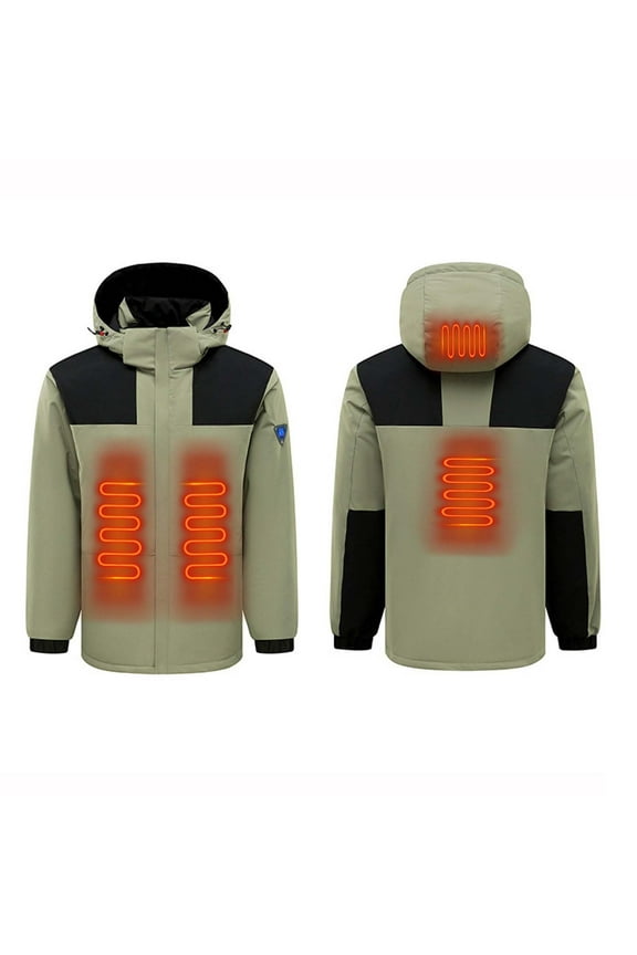 Heated Jackets for Women Men Waterproof Windproof Winter Outerwear 4 Heating Area Electric Heated Jacket Outdoor Hiking Fishing Body Warmer Coat