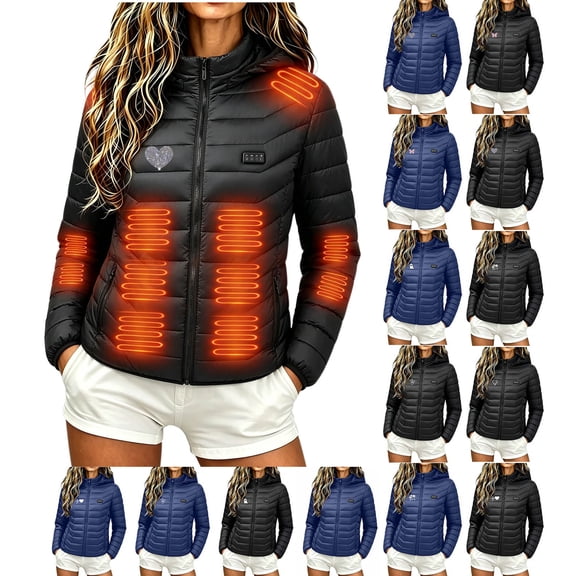 Heated Jackets for Women,Winter Coats for Women Four Control 21 Areas for Skiing Hunting Motorcycle, Idea Christmas Gift for Wife