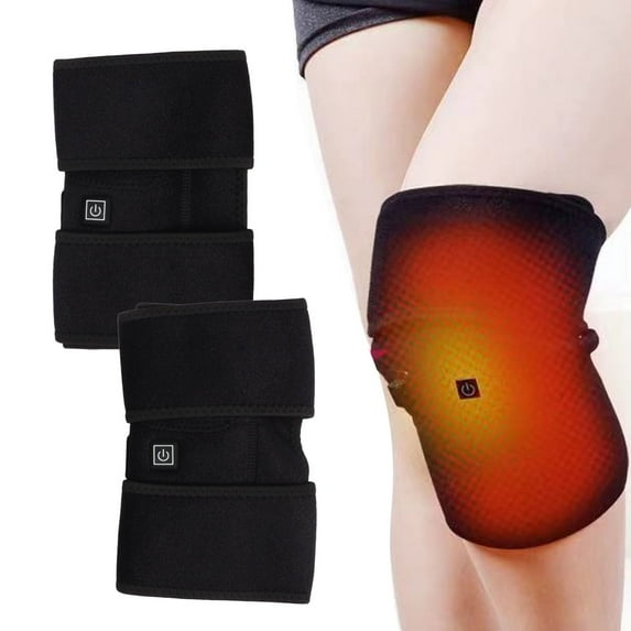 Heated Knee Brace, 2Pcs Cordless Heated Knee Warp Rechargeable Knee Brace Warmer with 3 Heating Levels Heated Knee Pad for Shoulder Elbow Knee