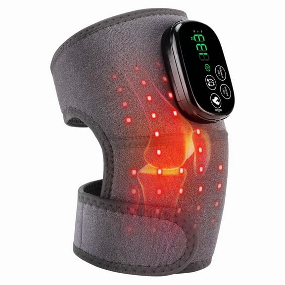 Heated Knee Brace, 3 in 1 Red Light Knee Massager with Heat and Vibration for Shoulder Elbow Knee