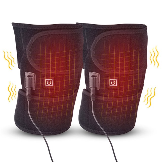 2 Pack Heated Knee Brace Wrap, Electric Fast Heating Pad for Knee