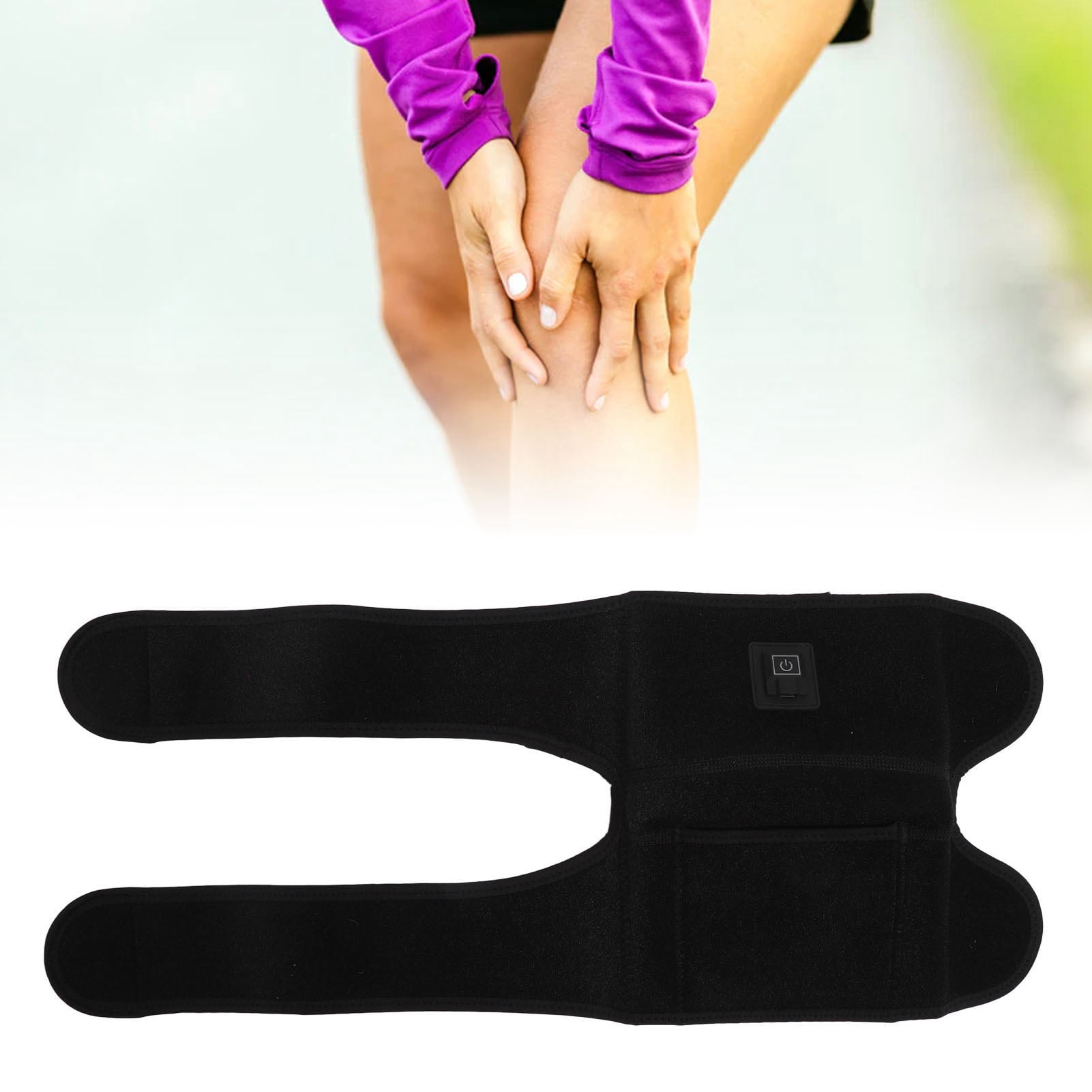 Heated Knee Brace Wrap, 3 Levels Heat Settings Curve Shape Knee Support