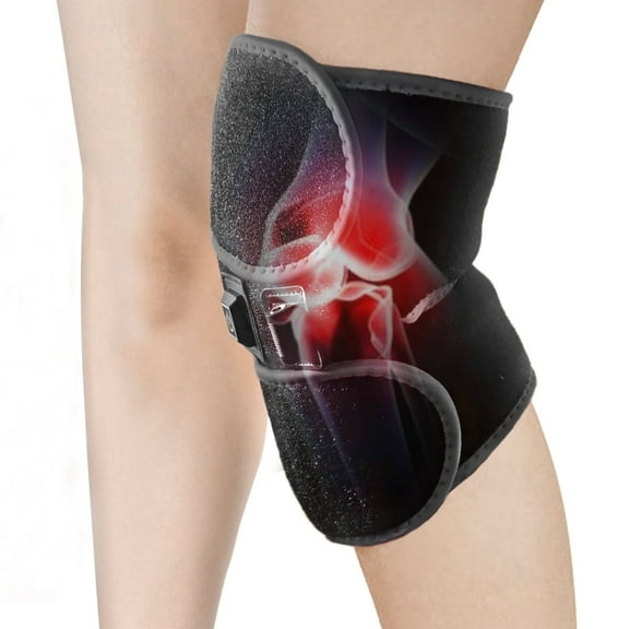 Heated Knee Brace Wrap, Heating Pad with Usb Adapter, 3 Adjustable Temperature Knee Warmer for Joint Arthritis Pain Swelling Relief, Gray