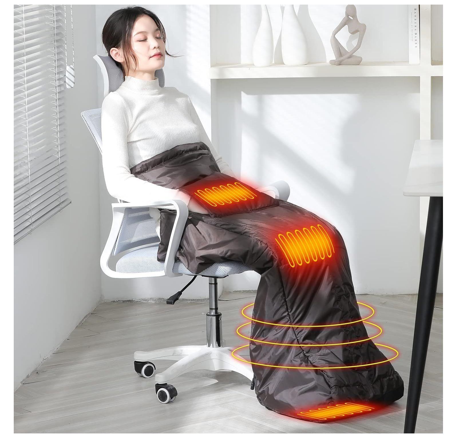 Heated Leg Warmer & Hand Warmer, Electric Lower Body Heated Wrap Therapy Wearable Heating