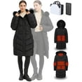 thumbnail image 1 of Heated Long Women's Jacket with Battery Pack Winter Coat for Women with Detachable Hood, 1 of 11