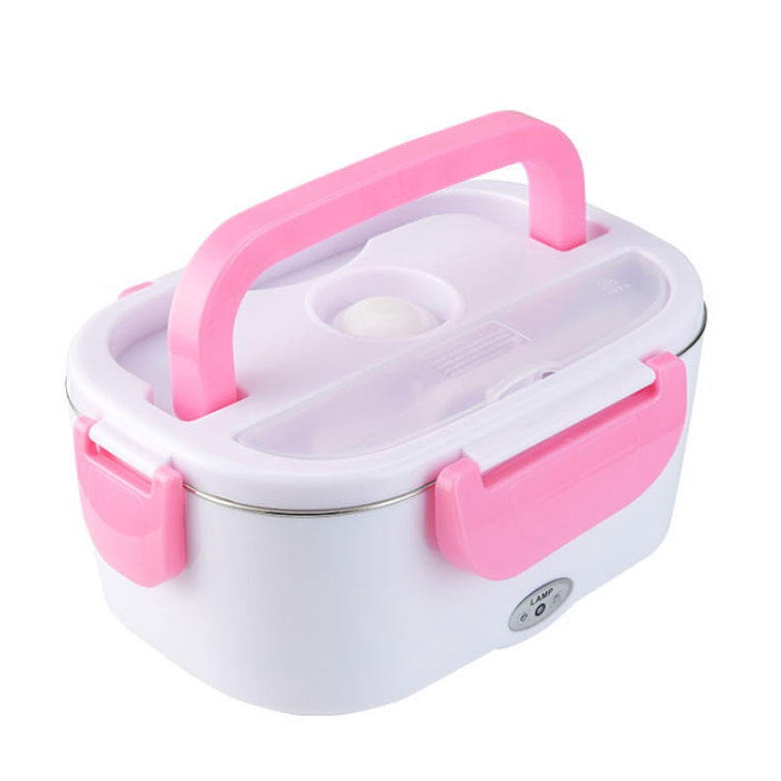 Heated Lunch Box, FAV Electric Portable Food Warmer 1.5L Stainless Steel for Car Adults, Pink