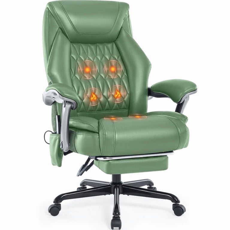 executive vibrating massage/office chair with footrest Vinsetto Massage Office Chair with Foot Rest, Executive Office Chair with 6  Vibration Point and Heat
