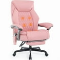 thumbnail image 1 of Heated Massage Office Chair with 6 Points Vibration, Reclining Ergonomic Desk Chair with Footrest for Extra Comfort, PU Leather High Back Executive Computer Chair, Thick Padded Massage Chair, 1 of 7