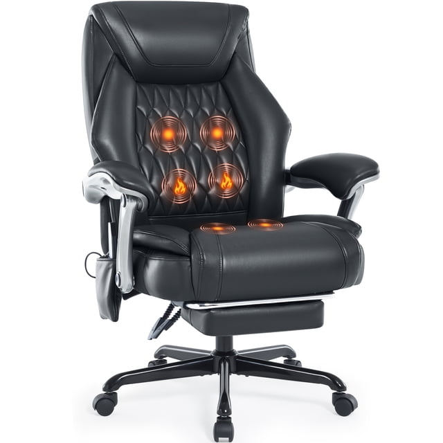 Heated Massage Office Chair with 6 Points Vibration, Reclining ...
