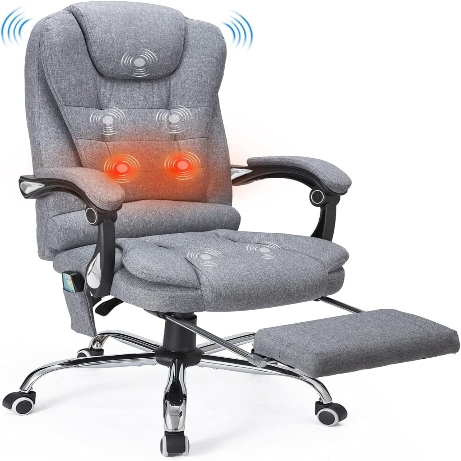 Heated Massage Office Chair with Footrest Massage&Heat