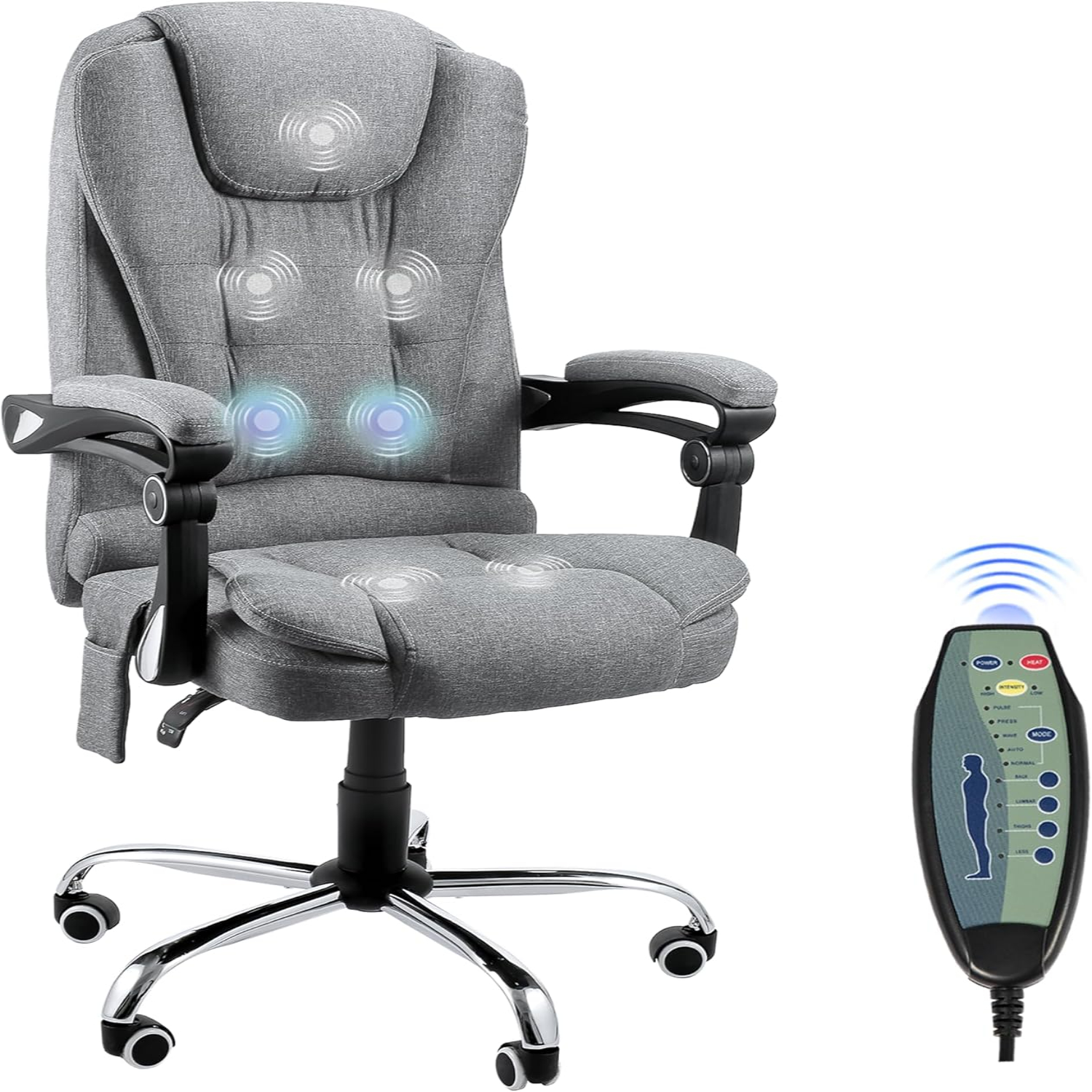 Heated Massage Office Chair with Footrest Massage&Heat