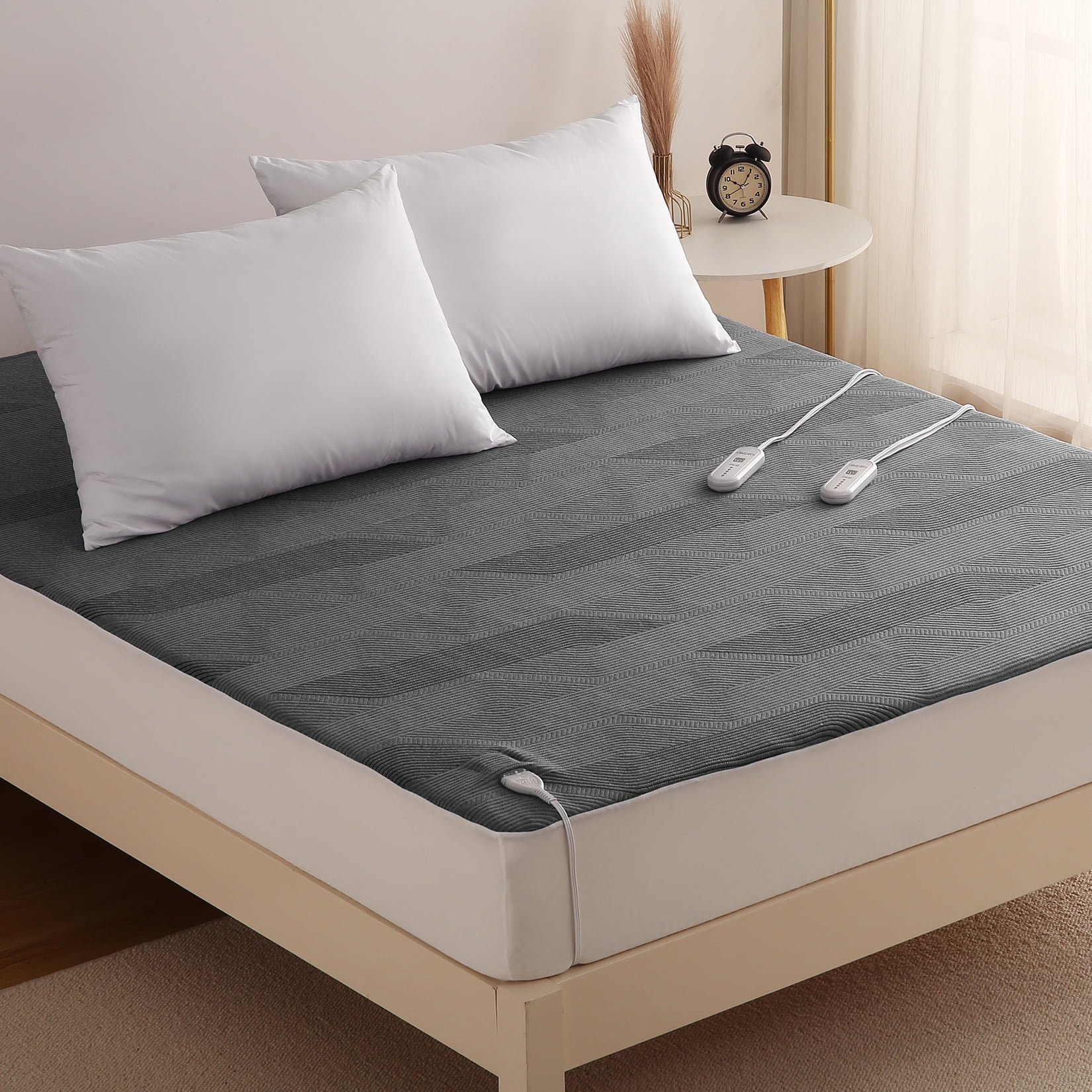 Heated Mattress Pad 60" x 80" Queen Dual Control Electric Mattress Cover with 5 Heat Settings