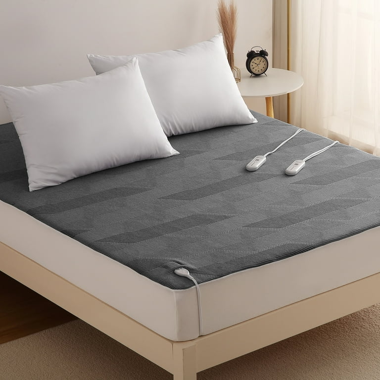 Heated Mattress Pad 60 x 80 Queen Dual Control Electric Mattress Cover with 5 Heat Settings 10 hour Auto Off Machine Washable Mattress Pads Gray Walmart