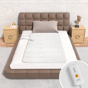 Heated Mattress Pad-Fit up to 15 with 4 Heat Settings Dual Control & 10 Hour Auto Off，Machine Washable，Mini Twin