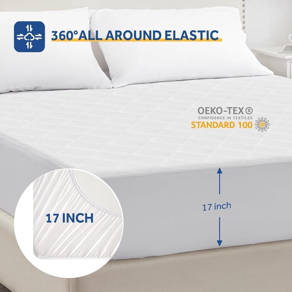 Heated Mattress Pad King Size Single Control for 2 Zones, 9 Heated Settings & 1-9 Hours Auto Shut Off, Luxury Quilted Bed Warmer with ETL Certified, Soft Extra-Cozy Fabric