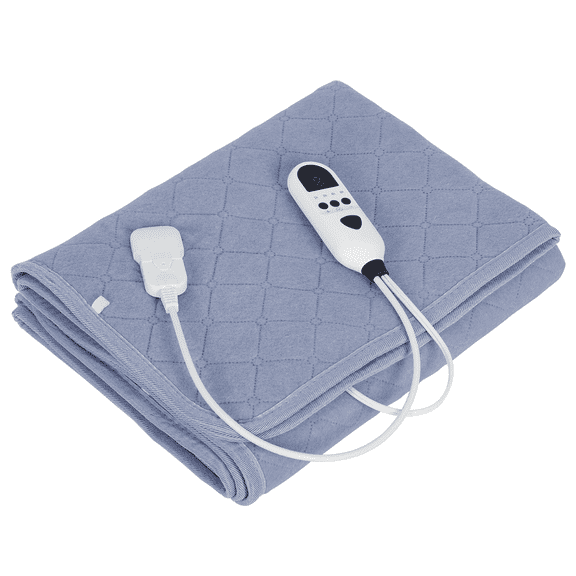 BTY Gray Mini Twin Heated Mattress Pad, 31.5"x63" Electric Pad with Digital Controller, 9 Heat Settings, Auto Shut off, Machine Washable