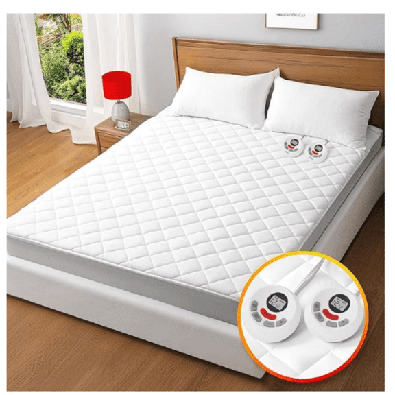 Heated Mattress Pad Queen Size,Dual Controller Electric Mattress Pad with Preheat Functions,Bed Warmer with 12 Heat Settings & 1-12 Hours Auto Shut Off,Machine Washable(60"x80",White)