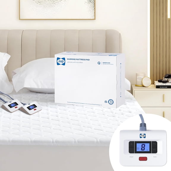 Heated Mattress Pad Queen Size, Luxury Quilted Electric Bed Warmer with Dual Controller 10 Heat Settings & Auto Off 1-12 Hours | Fit Up to 17" Deep Pocket | ETL Certified | Machine Washable