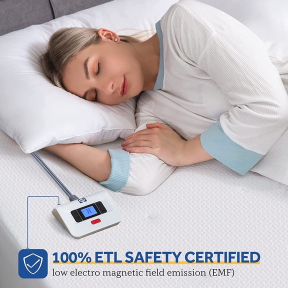 Heated Mattress Pad Queen Size, Zone Heating Electric Bed Warmer with Deep Pocket, 10 Heat Setting Dual Controller & 1-12 Hours Auto Shut Off, Knitted Breathable Heated Mattress Cover, White