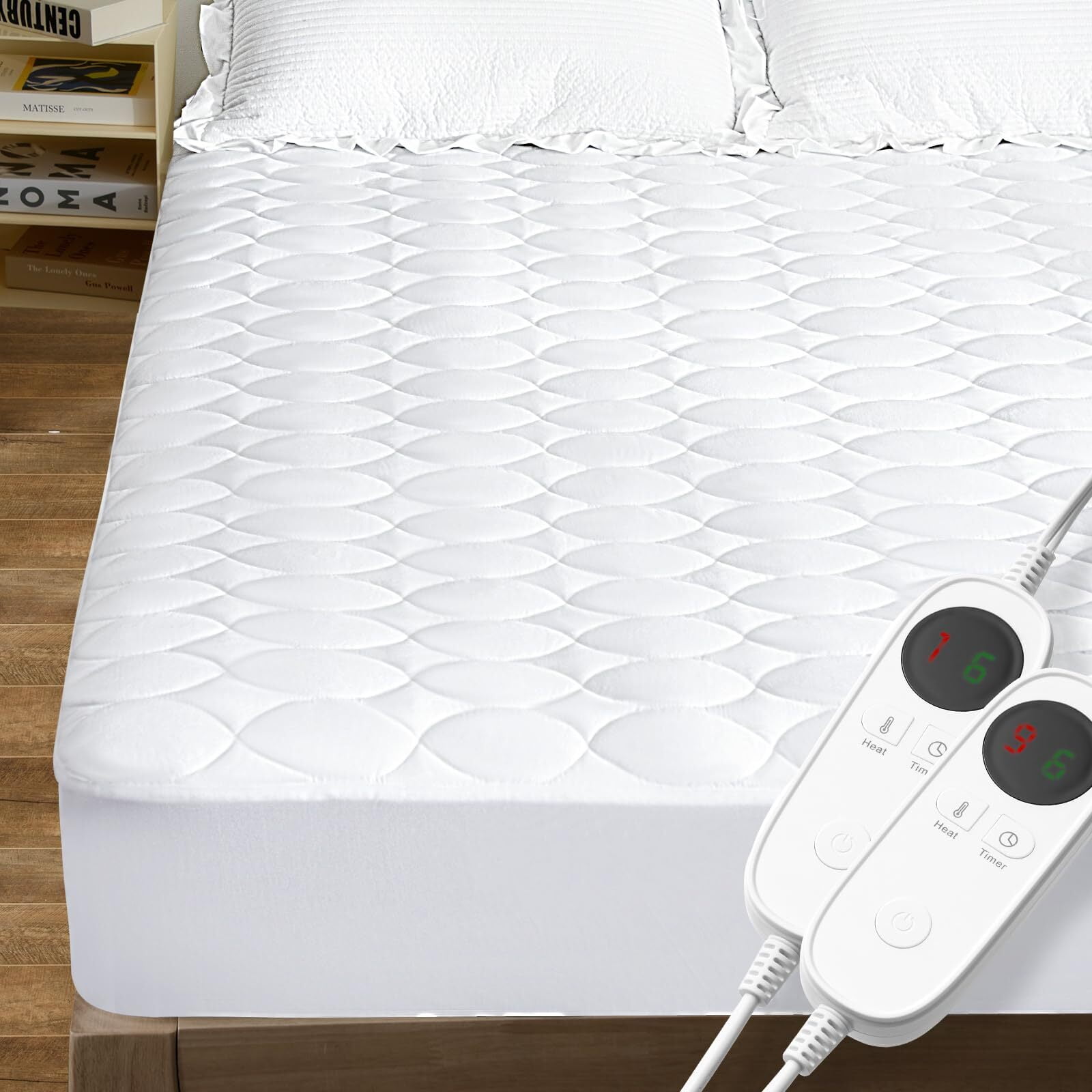 Heated Mattress Pad Queen Size with Dual Control WaterResistant