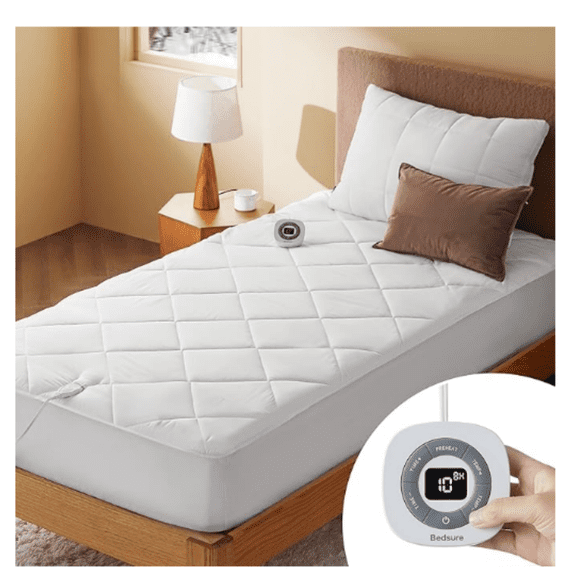 Heated Mattress Pad Twin - Bed Warmer with Memory & Preheat Functions, 12-Hour Auto Off & 10 Heat Settings, Single Controller, Fast Heating, Brushed Electric Mattress Pad Twin, 39"x75"