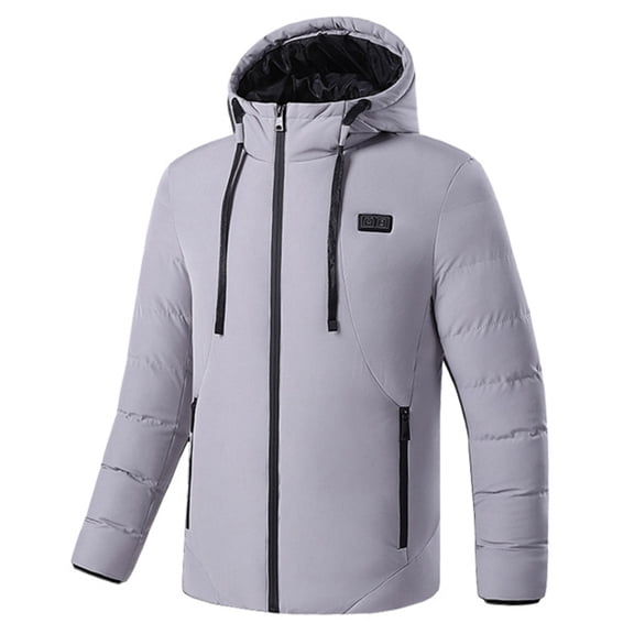 Heated Mens Jacket 11Heat Zones Usb Fast Warm Up Hooded Jacket Long Sleeve Zip Up Tops Cold Weather Requires A Separate Power Bank (Not Included) Mens Jackets Casual