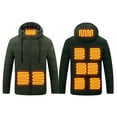 thumbnail image 1 of Heated Mens Jacket 9 Heat Zones Usb Portable Heater Compatible Heated Hooded Jacket Long Sleeve Tops Cold Weather Requires A Separate Power Bank ((Not Included)) Mens Winter Jacket with Hood, 1 of 2