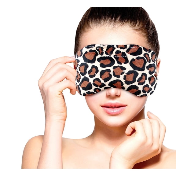 Heated Microwavable Eye Mask by FOMI Care  Lavender Scented, Reusable, Compress for Migraines, Dry Eyes, Headaches, and Sinus Relief  Soothing Moist Heat Wrap Leapord