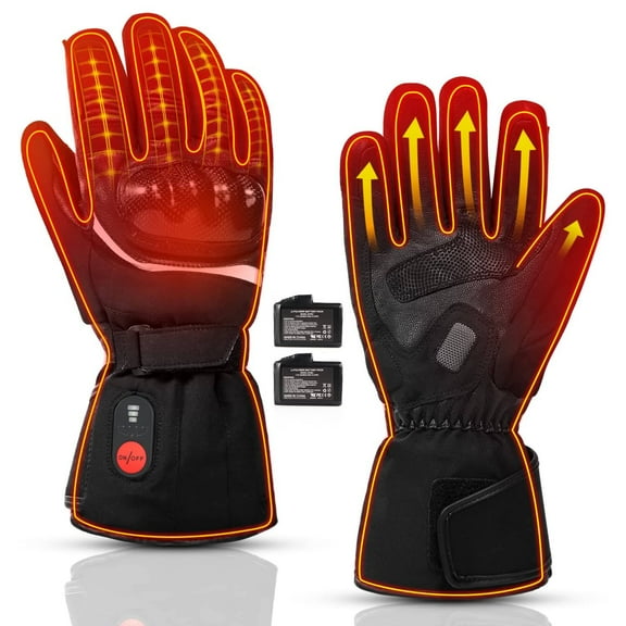 Heated Motorcycle Gloves,Electric Rechargable Battery Gloves for Men Women,Winter Waterproof Riding Ski Bicycle Cycling Hunting Fishing Snowboarding Gloves Hand Warmer