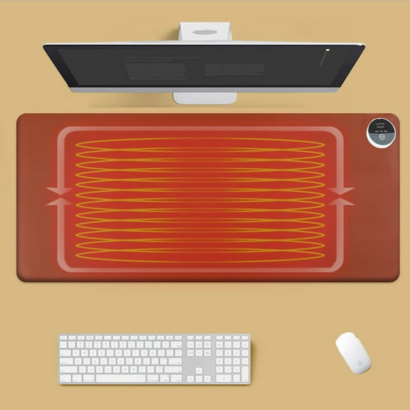 Heated Mouse Pad Desk Warmer - 31.49x12.9in Office Desktop Heating Mat, 35-55°C Constant Temperature Hand Warmer with Auto Shutoff, Non-Slip Table Mat for Home Winter Use