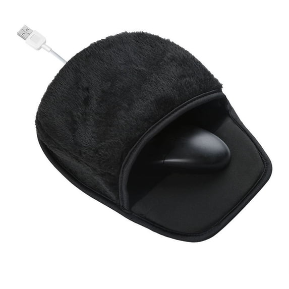 Heated Mouse Pad with Hand Warmer, Large USB Powered Plush Desk Pad with 3 Heat Settings & Removable Warming Pillow for Office, Home, Computer, Laptop Use