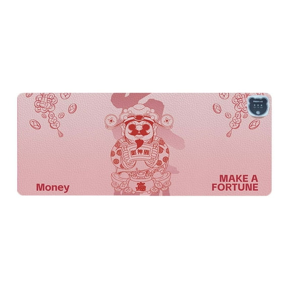 Heated Mouse Pad Large (23.62*14.17in), 3-Temperature Adjustable Electric Desk Pad with Fast Heating, Auto Shut-Off, Waterproof Keyboard & Mouse Warming Mat for Office Home Computer Desk