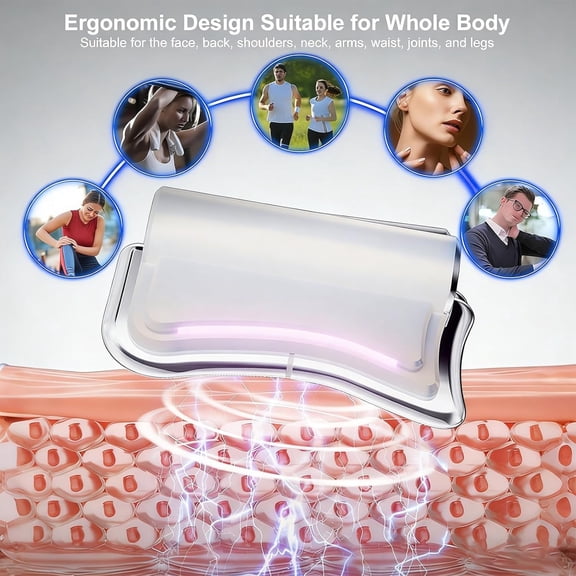 Heated Muscle Scraper Massage Tool, 4-in-1 Electric Fascia Knife with LED Light Care & 3 Heat Levels for Deep Tissue Relaxation