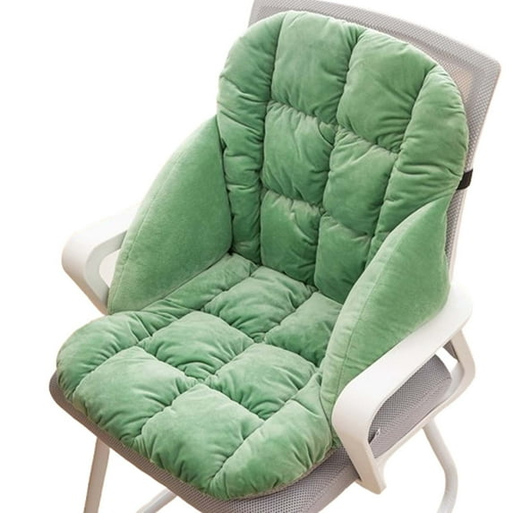 Heated Office Seat Cushion - Memory Foam Chair Pad + Lumbar Support Pillow, 1PC Thickened Velvet Warming Mat, for Long Sitting Computer Gaming Chair, Orthopedic Coccyx Cushion, Green