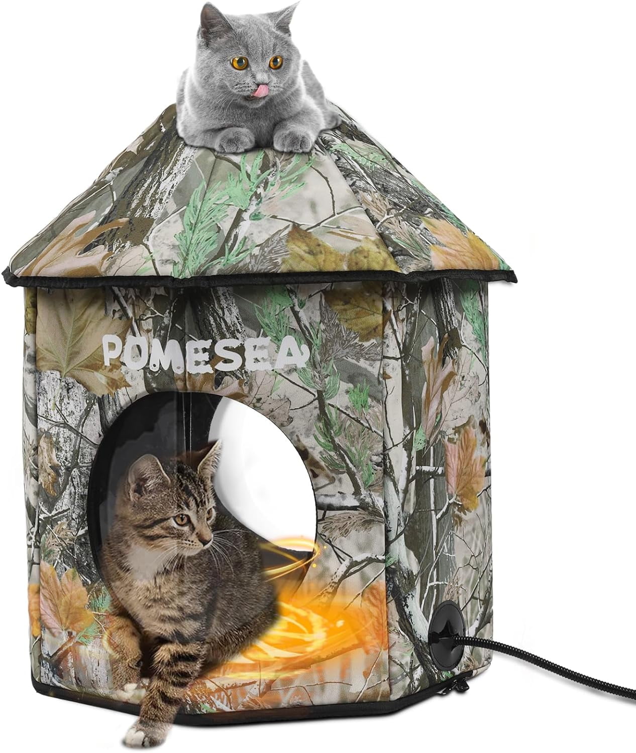 Heated Outdoor Cat House Weatherproof Cat Small Dog Warm Pet Shelter