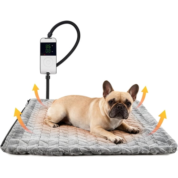 Heated Pad 18"x18" - Heating Pad with 6-Temp & 5-Timer, -Proof Cord, Washable Warming Mat for Kittens, Small Dogs, Crate & Sofa