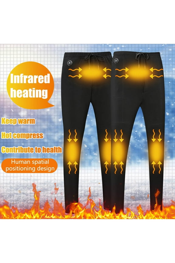 Heated Pants for Men under $5! Xqxayjr USB Heated Pants for Men, 3-Zone Heating Fleece Pants, Thermal Winter Trousers, Battery Powered Warm Pants for Cold Weather Outdoor Activities