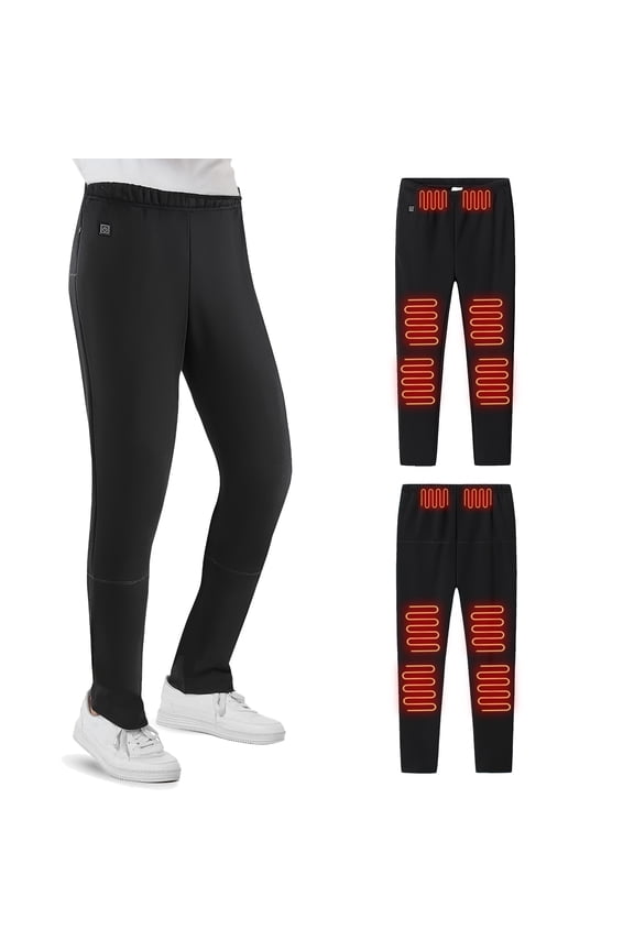 Heated Pants, Winter Soft Heating Sweat Pants for Men Women, 12 Heated Zone, 3 Temperature Control, Machine Washable (5V/2A Battery Not Included)