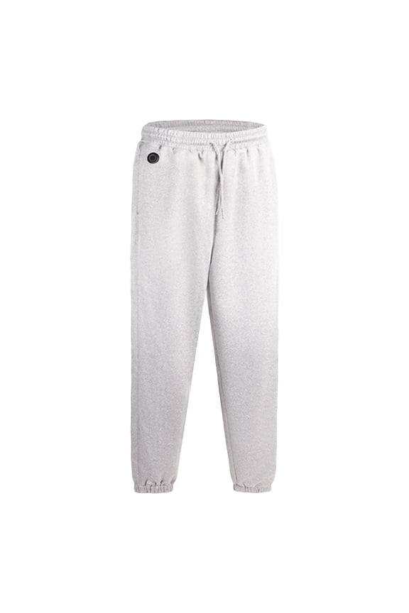Heated Pants for Men Thick Elastic Waist Drawstring Pants 14 Zones Heating Outdoor Pant(Battery Not Included) Gray M
